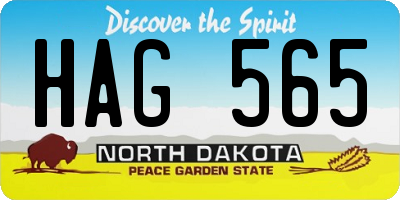 ND license plate HAG565