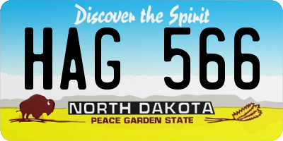 ND license plate HAG566