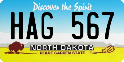 ND license plate HAG567