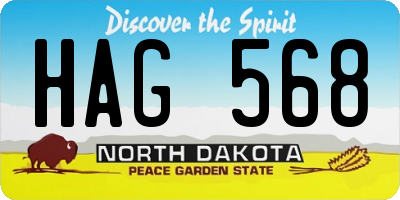 ND license plate HAG568