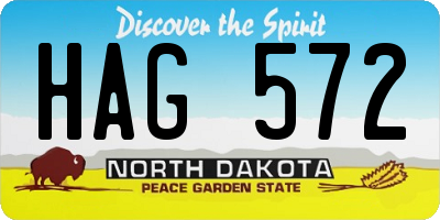 ND license plate HAG572