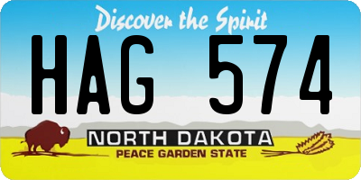 ND license plate HAG574