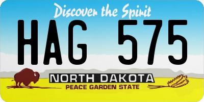 ND license plate HAG575