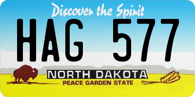 ND license plate HAG577