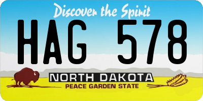 ND license plate HAG578