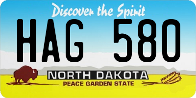 ND license plate HAG580