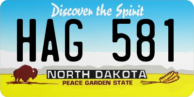 ND license plate HAG581