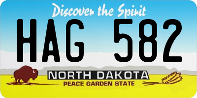 ND license plate HAG582