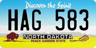 ND license plate HAG583