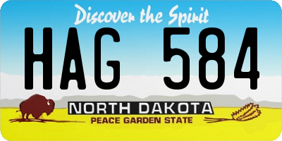 ND license plate HAG584