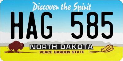 ND license plate HAG585