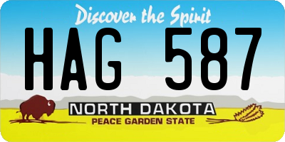 ND license plate HAG587