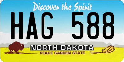 ND license plate HAG588