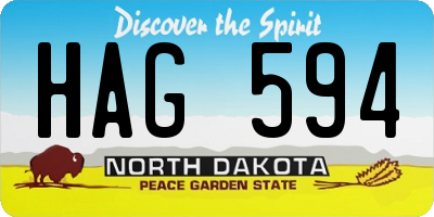 ND license plate HAG594