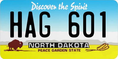 ND license plate HAG601