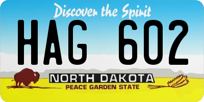 ND license plate HAG602