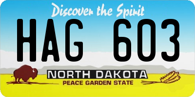 ND license plate HAG603