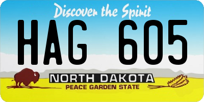 ND license plate HAG605