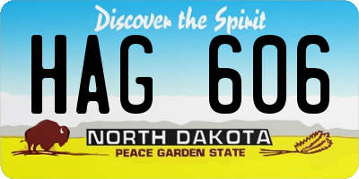 ND license plate HAG606