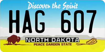 ND license plate HAG607