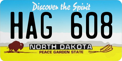 ND license plate HAG608