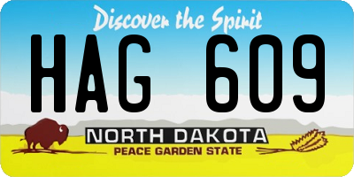 ND license plate HAG609