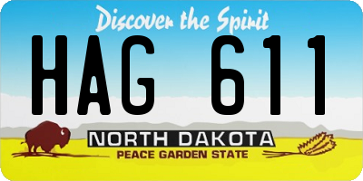 ND license plate HAG611