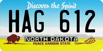 ND license plate HAG612