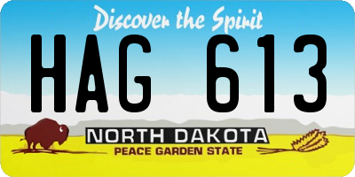 ND license plate HAG613