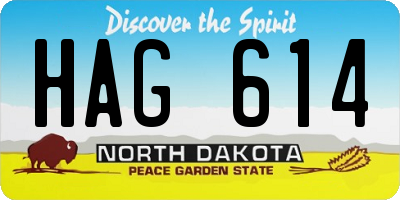 ND license plate HAG614