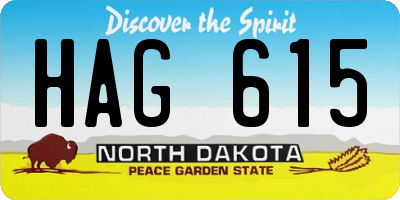 ND license plate HAG615