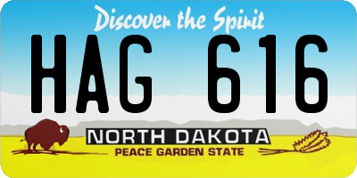 ND license plate HAG616