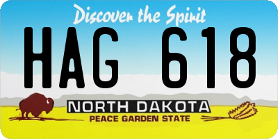 ND license plate HAG618