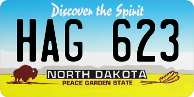 ND license plate HAG623