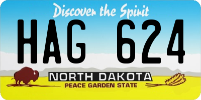 ND license plate HAG624