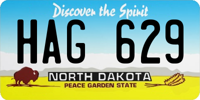 ND license plate HAG629