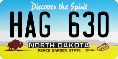 ND license plate HAG630