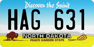 ND license plate HAG631