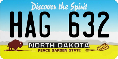 ND license plate HAG632