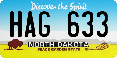 ND license plate HAG633