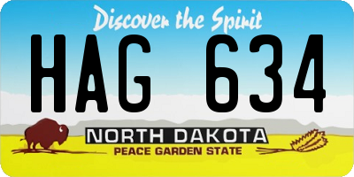 ND license plate HAG634