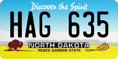 ND license plate HAG635