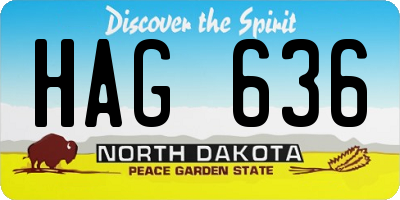 ND license plate HAG636