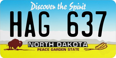 ND license plate HAG637