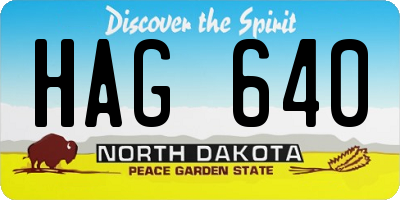 ND license plate HAG640