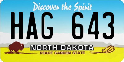 ND license plate HAG643