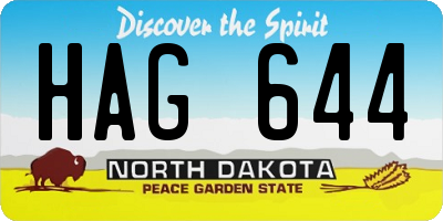 ND license plate HAG644