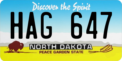 ND license plate HAG647