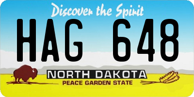 ND license plate HAG648