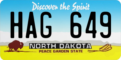 ND license plate HAG649